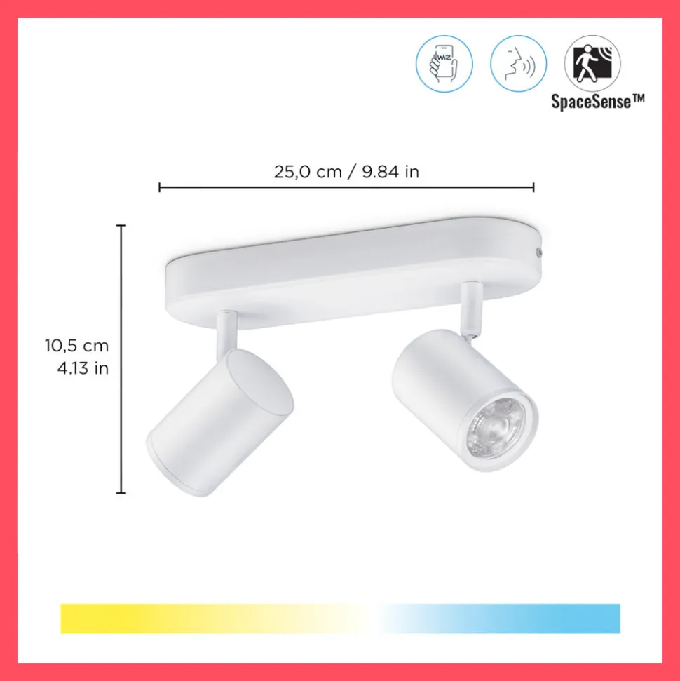 WiZ Slimme LED-Opbouwspot Draaibaar 5W Warm tot Koelwit Licht Imageo Wit 2st