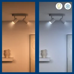 WiZ Slimme LED-Opbouwspot Draaibaar 5W Warm tot Koelwit Licht Imageo Wit 2st