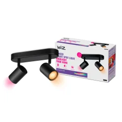 WiZ Slimme LED-Opbouwspot Draaibaar 5W Gekleurd en Wit Licht Imageo Zwart 2st