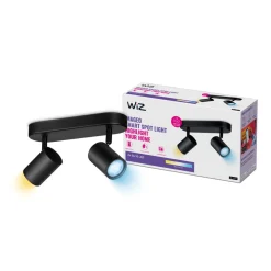WiZ Slimme LED-Opbouwspot Draaibaar 5W Warm tot Koelwit Licht Imageo Zwart 2st
