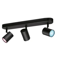 WiZ Slimme LED-Opbouwspot Draaibaar 5W Gekleurd en Wit Licht Imageo Zwart 3st