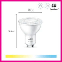 WiZ Slimme LED-Spot GU10 50W Gekleurd Licht Mat 2st