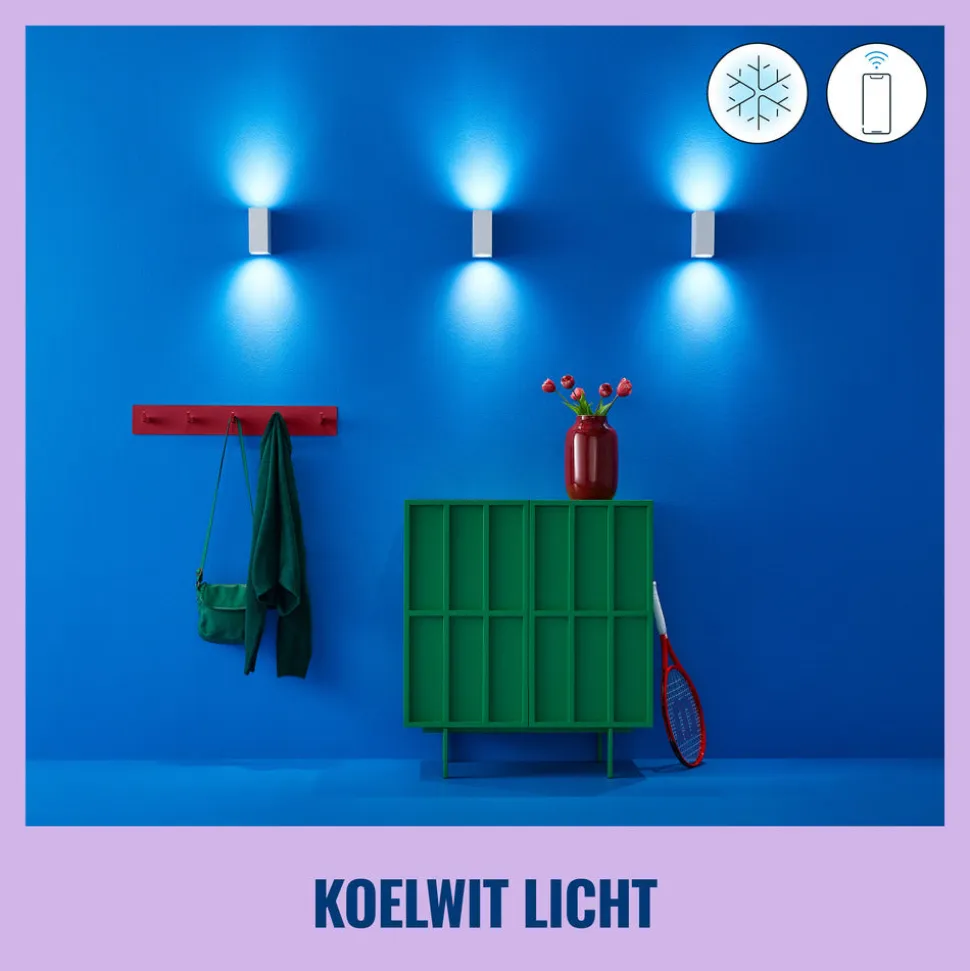 WiZ Slimme LED-Wandlamp Up and Down GU10 5W Gekleurd en Wit Licht Wit 2st