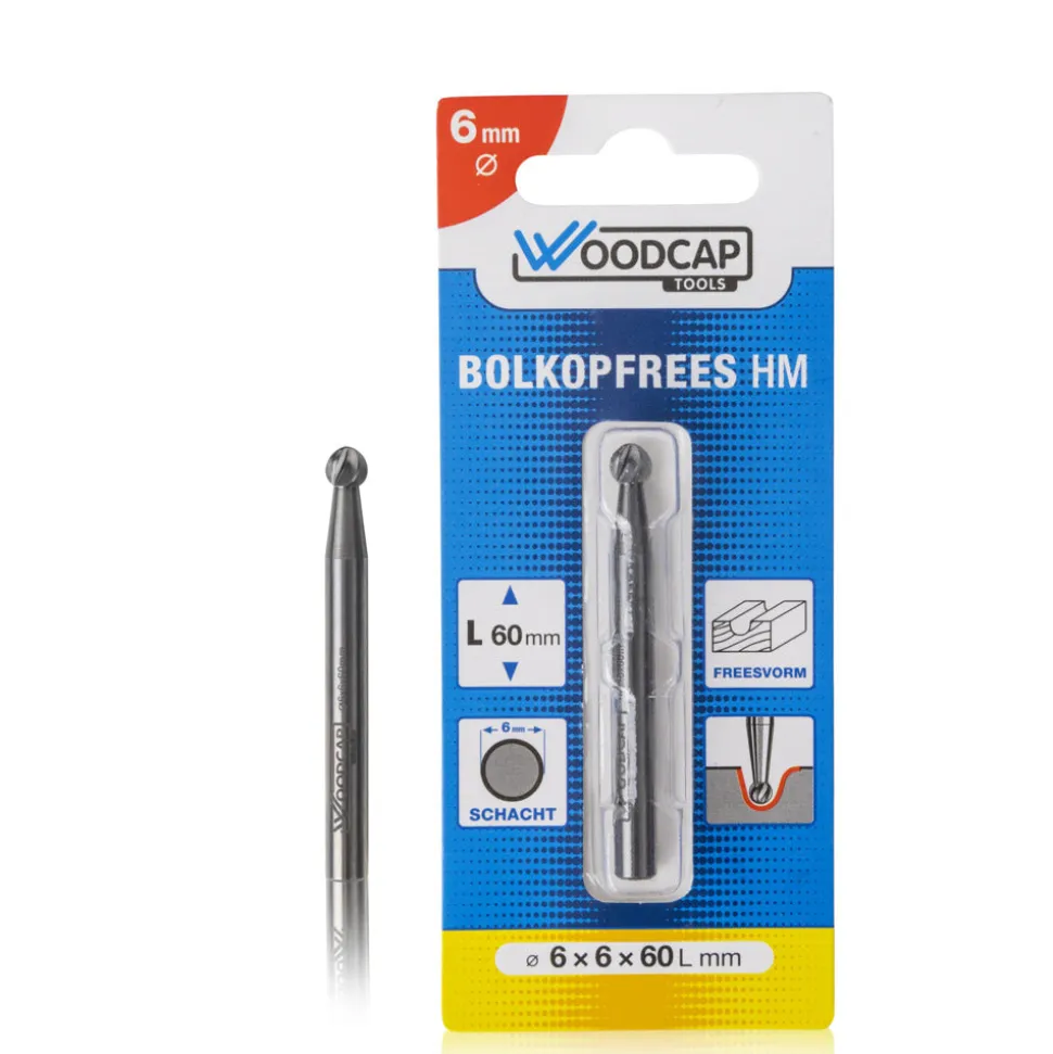 Woodcap Tools HM Bolkopfrees ø6mmx6x60mm