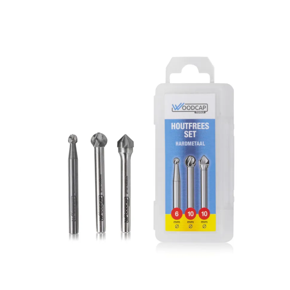 Woodcap Tools HM Houtfrees Assorti Set ø6/10/10mm