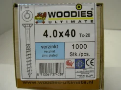 Woodies Ultimate Universele Schroef Verzinkt VK Deeldraad T20