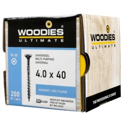 Woodies Ultimate Universele Schroef Verzinkt VK Deeldraad T20